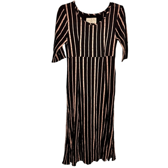 Ace & Jig Black Striped cotton maxi Dress boho festival hippie cottagecore - Picture 3 of 10
